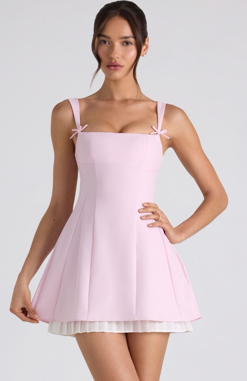 Blush Bow Mini Dress