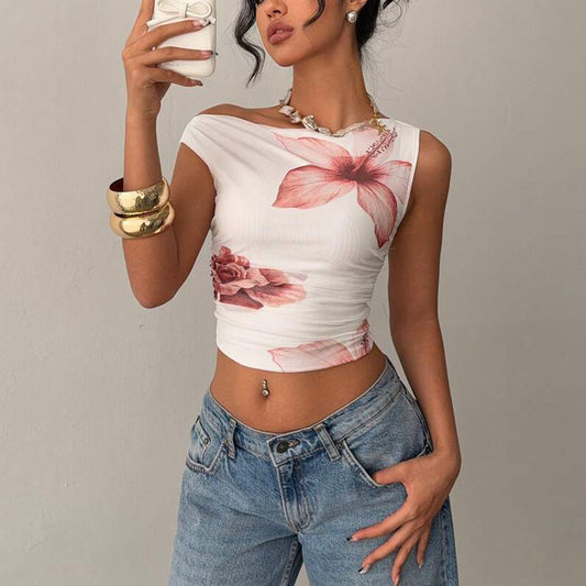 Off Shoulder Floral Blouse