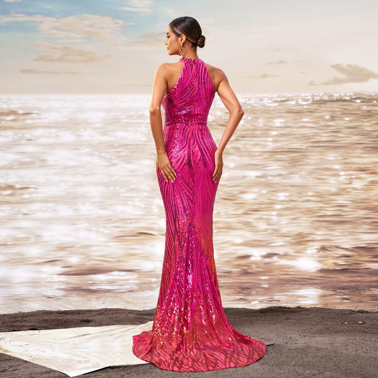 Sequined Banquet Princess Fishtail Dress