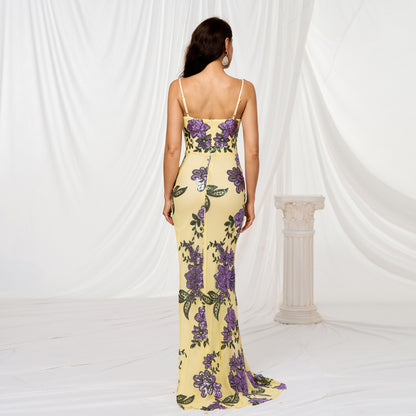 Purple Golden Bloom Gown
