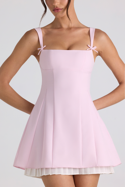 Blush Bow Mini Dress