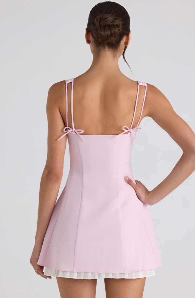 Blush Bow Mini Dress