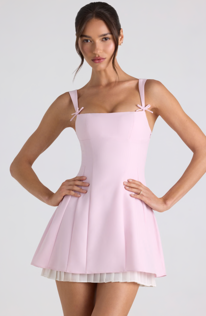 Blush Bow Mini Dress