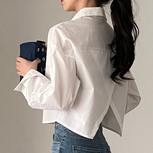 Back Slit Long Sleeve Shirt