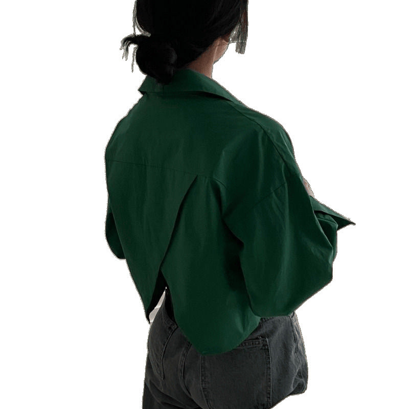 Back Slit Long Sleeve Shirt