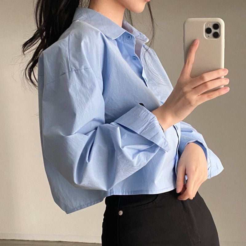 Back Slit Long Sleeve Shirt
