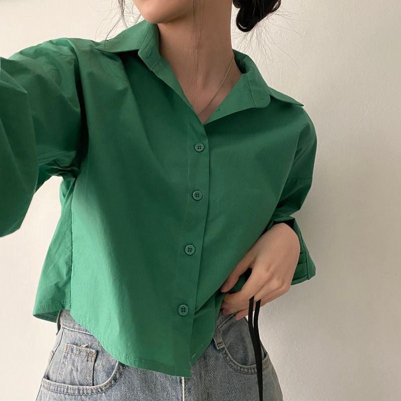 Back Slit Long Sleeve Shirt